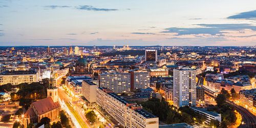 Skyline van Berlijn bij nacht
