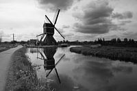 Bonrepasmolen te Vlist in zwart-wit