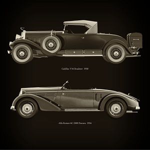 Cadillac V16 Roadster 1930 et Alfa Romeo 6C 2300 Pescara 1934