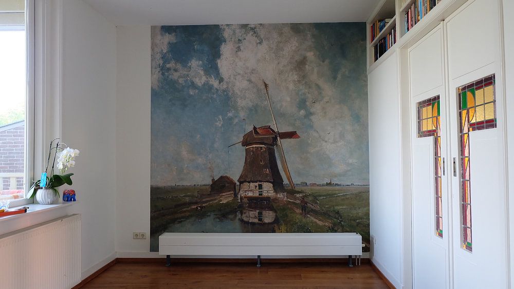 A mill on a polder canal, Paul Joseph Constantin Gabriel 