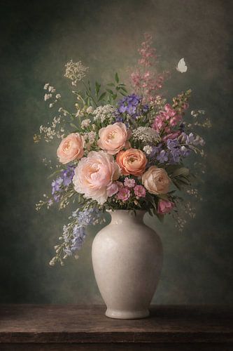 Klassiek bloemstilleven met rozen