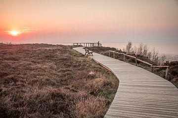 Zonsondergang bij Morsum Cliff, Sylt van Christian Müringer