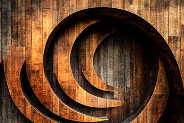 Houten abstracte curven ontwerp van Art & Soul Creations