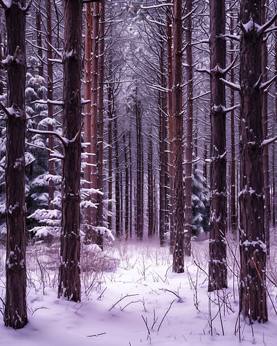 Magisches Licht im Winterwald