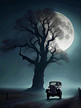 The old chauffeur, the old car, the old tree