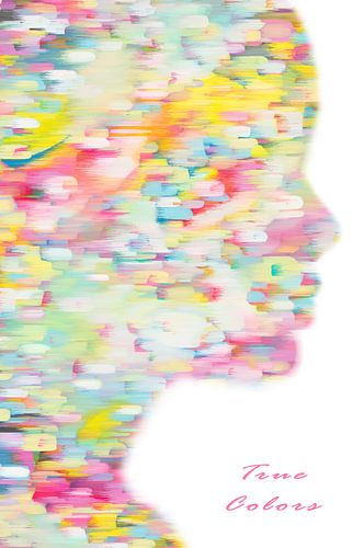 True Colors - silhouette face in profile with warm colors