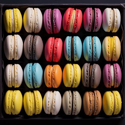 Macarons enchanteurs aux délicieuses couleurs vives