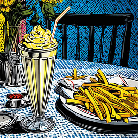 Pop Art Milkshake and Chips