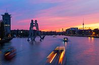 Berlijn Mediaspree skyline bij zonsondergang van Frank Herrmann thumbnail
