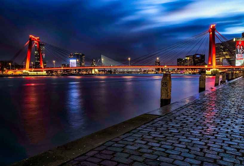 Willemsbrug Rotterdam Avond Fotografie par Mehmet Karaman