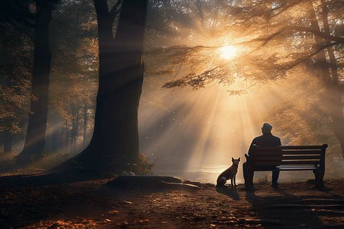 Enjoying autumnal sunshine in a Hague park