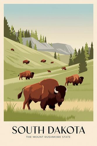 South Dakota Vintage Reisposter