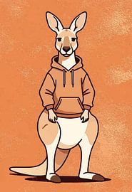 Affiche murale « Cool Kangaroo » en sweat à capuche - Streetwear animalier original