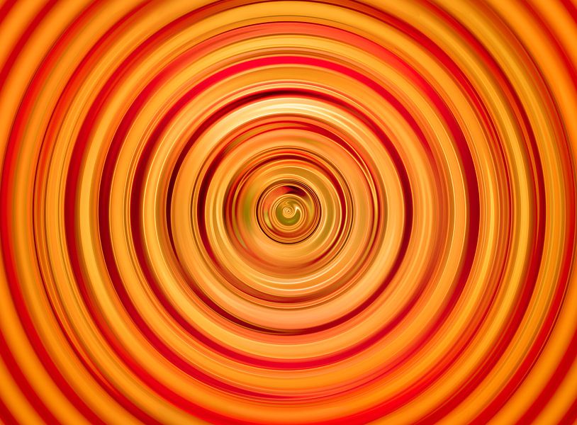Orange it is... (Orange Retro Mandala) by Caroline Lichthart