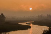 Sonnenaufgang auf Noorderplassen vom Deich aus