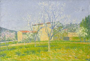 Bloeiende boomgaard in Alet-les-Bains (Aude), Achille Laugé