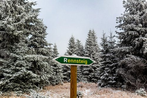Prachtig winterlandschap op de hoogten van het Thüringer Wald