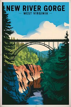 New River Gorge, West Virginia van Poster Art Shop