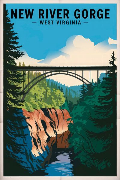 New River Gorge, West Virginia von Poster Art Shop
