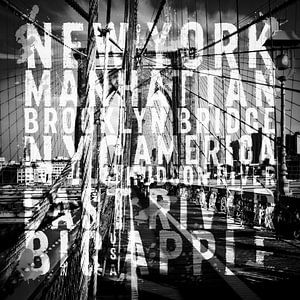 NYC Brooklyn Bridge Typografie No1