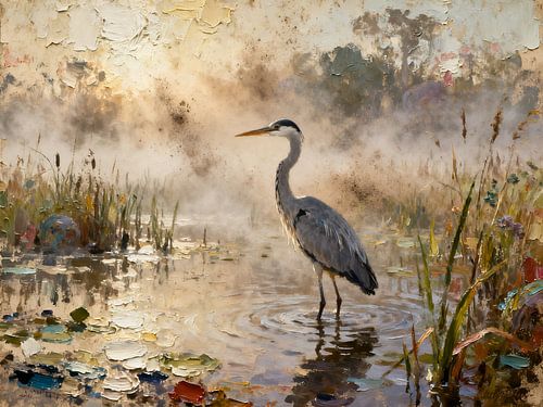 Heron in the marsh