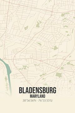 Vintage landkaart van Bladensburg (Maryland), USA. van MijnStadsPoster