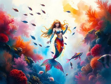 Mermaid in coloursplash