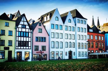 Köln Altstadt - Häuser am Rheinufer (Frankenwerft) II von marlika art