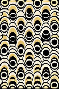 Motif abstrait Style Art Déco - blanc beige jaune doux noir - Art Print
