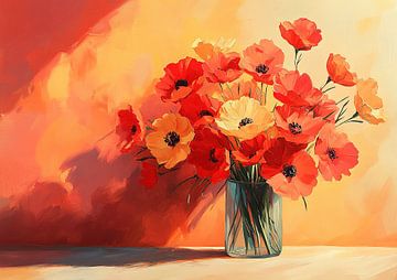 Modern Floral Painting | Blaze Petal Fusion by Art Whims