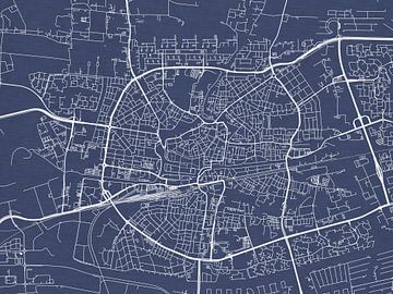 Kaart van Leeuwarden in Royaal Blauw van Map Art Studio