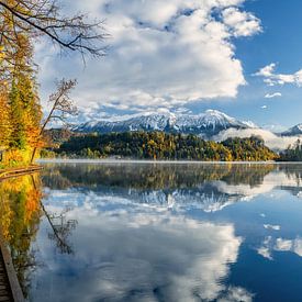 Lever de soleil sur le lac Bled Slovénie sur Achim Thomae Photography