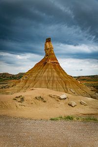 Castildetierra-Felsformation im Gebiet Bardenas Blanca des Naturparks Bardenas Reales