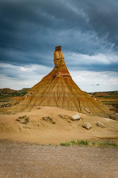 Castildeterra rock formation in the Bardenas Blanca area of the Bardenas Riales Natural Park by ChrisWillemsen