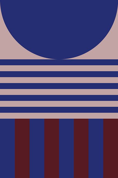Kollektion mit kräftigen Farben und Streifen. Marineblau und braun Nr. 9 von Dina Dankers