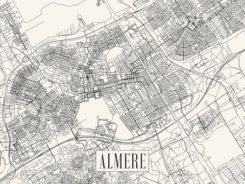 Stadtplan Almere - Stadt - Light-Version - Karte