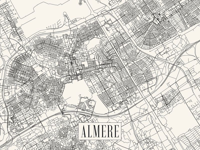 City map Almere - City - Light version - Map by Locus Studio