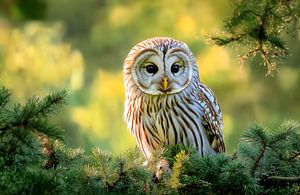 Habichtskauz im Wald
