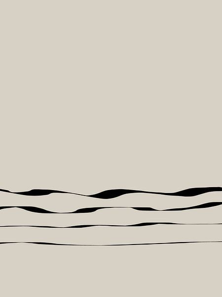 Japandi minimalist artwork with black lines by Imaginative