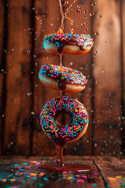 Beignets au chocolat avec crumble multicolore par Poster Art Shop