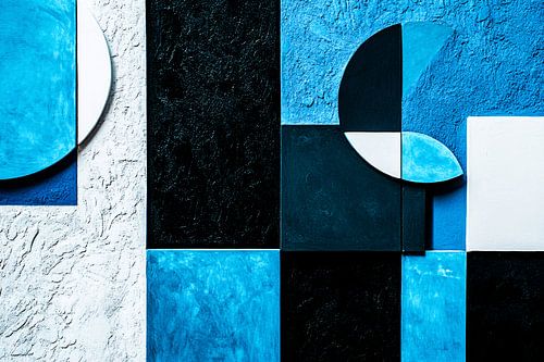 Abstract ontwerp in blauw en zwart