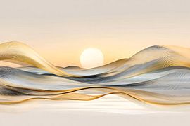 Coucher de soleil moderne avec lignes abstraites sur Imperial Art House