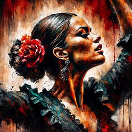 Flamenco danseres #5 van Chromatic Fusion Studio