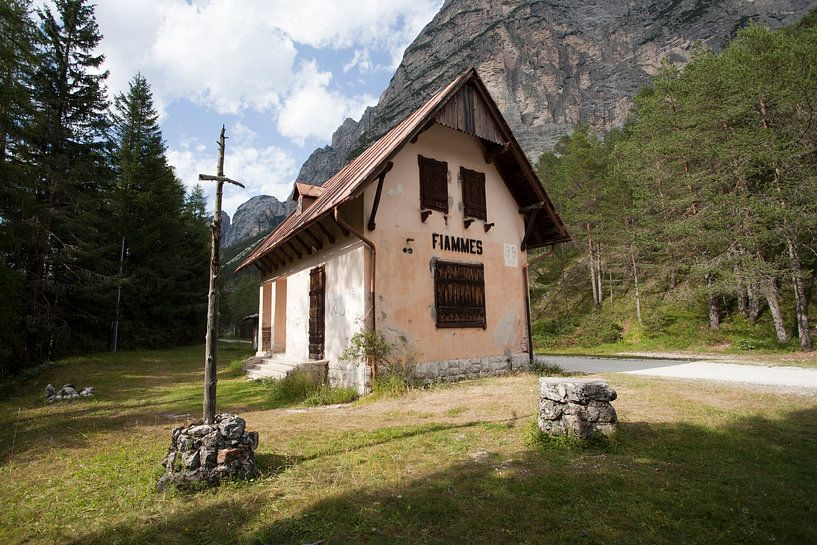Dolomites, railway station near Fiammes, northern Italy by Kees van Dun
