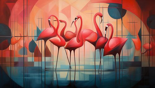 Flamingo's abstract panorama