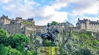 Blik op Edinburgh Castle in Edinburg, Schotland