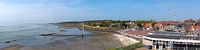 Oost-Vlieland, panorama van het dorp en de Waddenzee