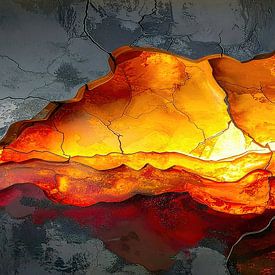 Abstrakte Lava Eruption – Vulkan, Landschaft von AidasignArt