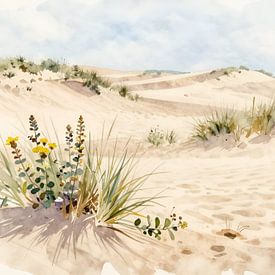 Zandduinen met wilde bloemen van Kristin M