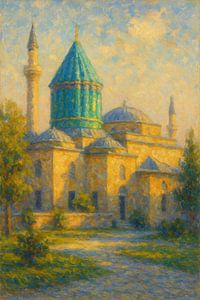 Konya Mevlana Museum Rumi Shrine – Sufi Spiritual Impressionist Art